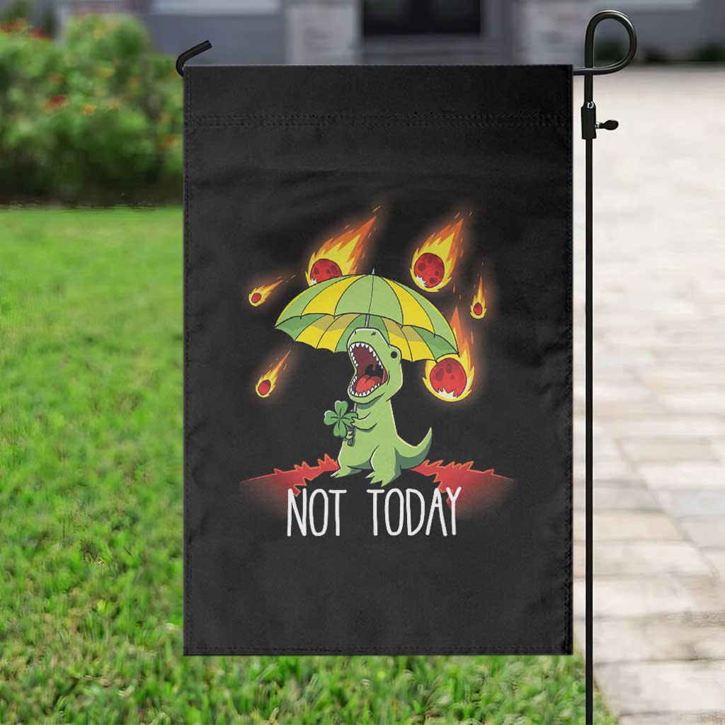 Dinosaur Meteor Shower Astronomy Humor Garden Flag Not Today