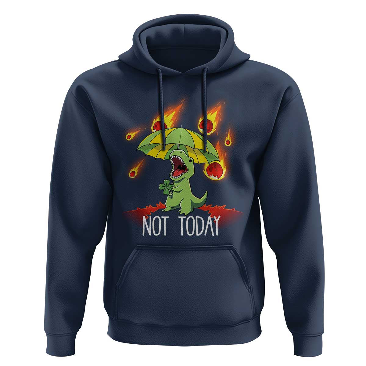 Dinosaur Meteor Shower Astronomy Humor Hoodie Not Today
