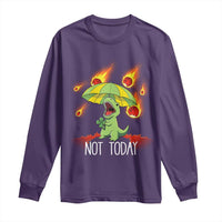 Dinosaur Meteor Shower Astronomy Humor Long Sleeve Shirt Not Today