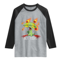 Dinosaur Meteor Shower Astronomy Humor Raglan Shirt Not Today