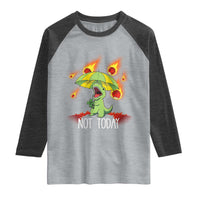 Dinosaur Meteor Shower Astronomy Humor Raglan Shirt Not Today