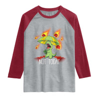 Dinosaur Meteor Shower Astronomy Humor Raglan Shirt Not Today