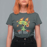Dinosaur Meteor Shower Astronomy Humor T Shirt For Women Not Today