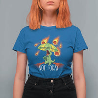 Dinosaur Meteor Shower Astronomy Humor T Shirt For Women Not Today