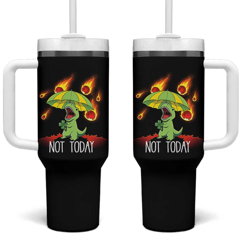 Dinosaur Meteor Shower Astronomy Humor Tumbler With Handle Not Today