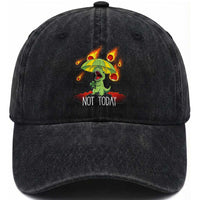 Dinosaur Meteor Shower Astronomy Humor Washed Cotton Baseball Cap Not Today