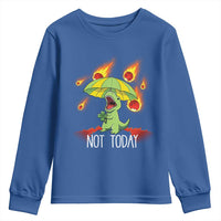 Dinosaur Meteor Shower Astronomy Humor Youth Sweatshirt Not Today