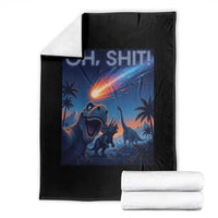 Funny Dinosaur Meteorite Throw Blanket Astronomy Lover Gift