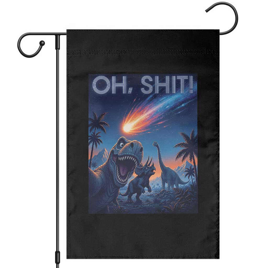 Funny Dinosaur Meteorite Garden Flag Astronomy Lover Gift