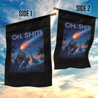 Funny Dinosaur Meteorite Garden Flag Astronomy Lover Gift