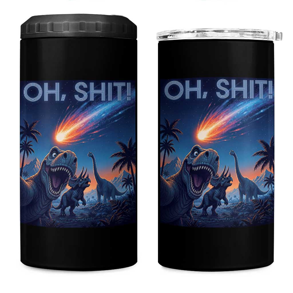 Funny Dinosaur Meteorite 4 in 1 Can Cooler Tumbler Astronomy Lover Gift
