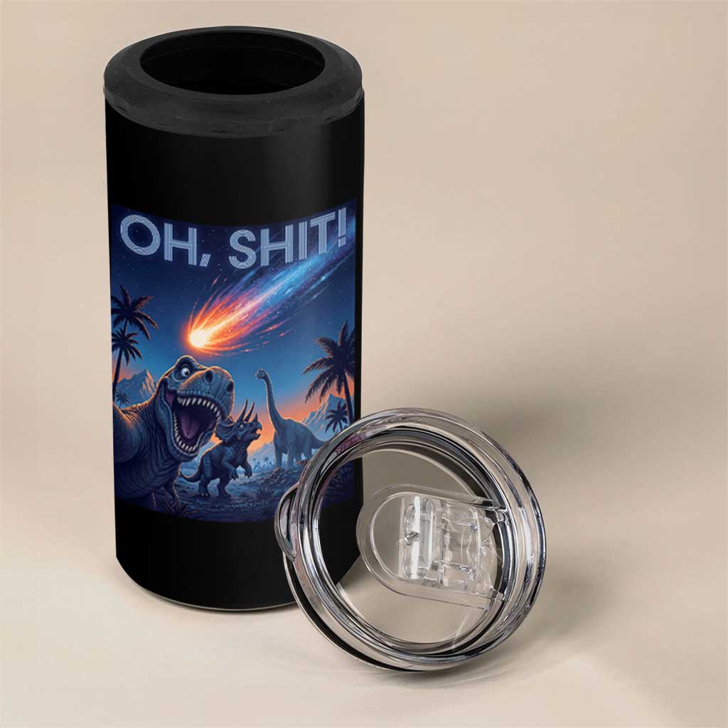 Funny Dinosaur Meteorite 4 in 1 Can Cooler Tumbler Astronomy Lover Gift