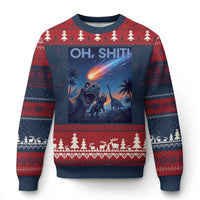 Funny Dinosaur Meteorite Ugly Christmas Sweater Astronomy Lover Gift