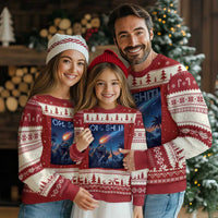 Funny Dinosaur Meteorite Ugly Christmas Sweater Astronomy Lover Gift