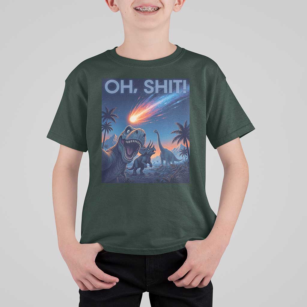 Funny Dinosaur Meteorite T Shirt For Kid Astronomy Lover Gift