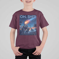 Funny Dinosaur Meteorite T Shirt For Kid Astronomy Lover Gift