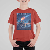 Funny Dinosaur Meteorite T Shirt For Kid Astronomy Lover Gift