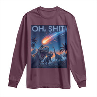 Funny Dinosaur Meteorite Long Sleeve Shirt Astronomy Lover Gift