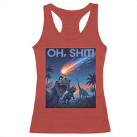Funny Dinosaur Meteorite Racerback Tank Top Astronomy Lover Gift