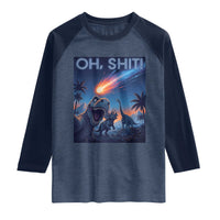 Funny Dinosaur Meteorite Raglan Shirt Astronomy Lover Gift
