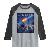 Funny Dinosaur Meteorite Raglan Shirt Astronomy Lover Gift