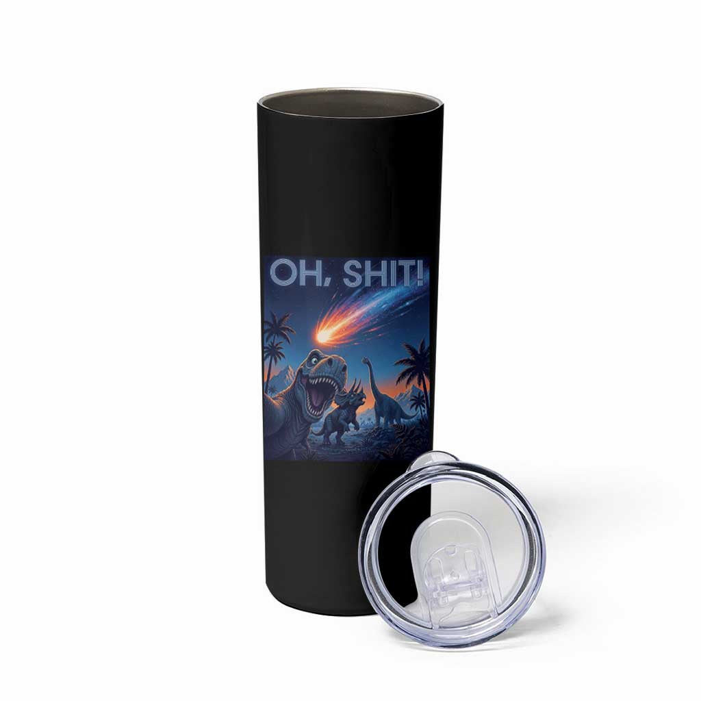 Funny Dinosaur Meteorite Skinny Tumbler Astronomy Lover Gift
