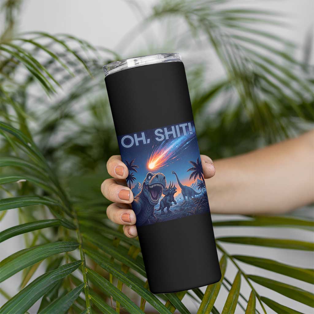 Funny Dinosaur Meteorite Skinny Tumbler Astronomy Lover Gift