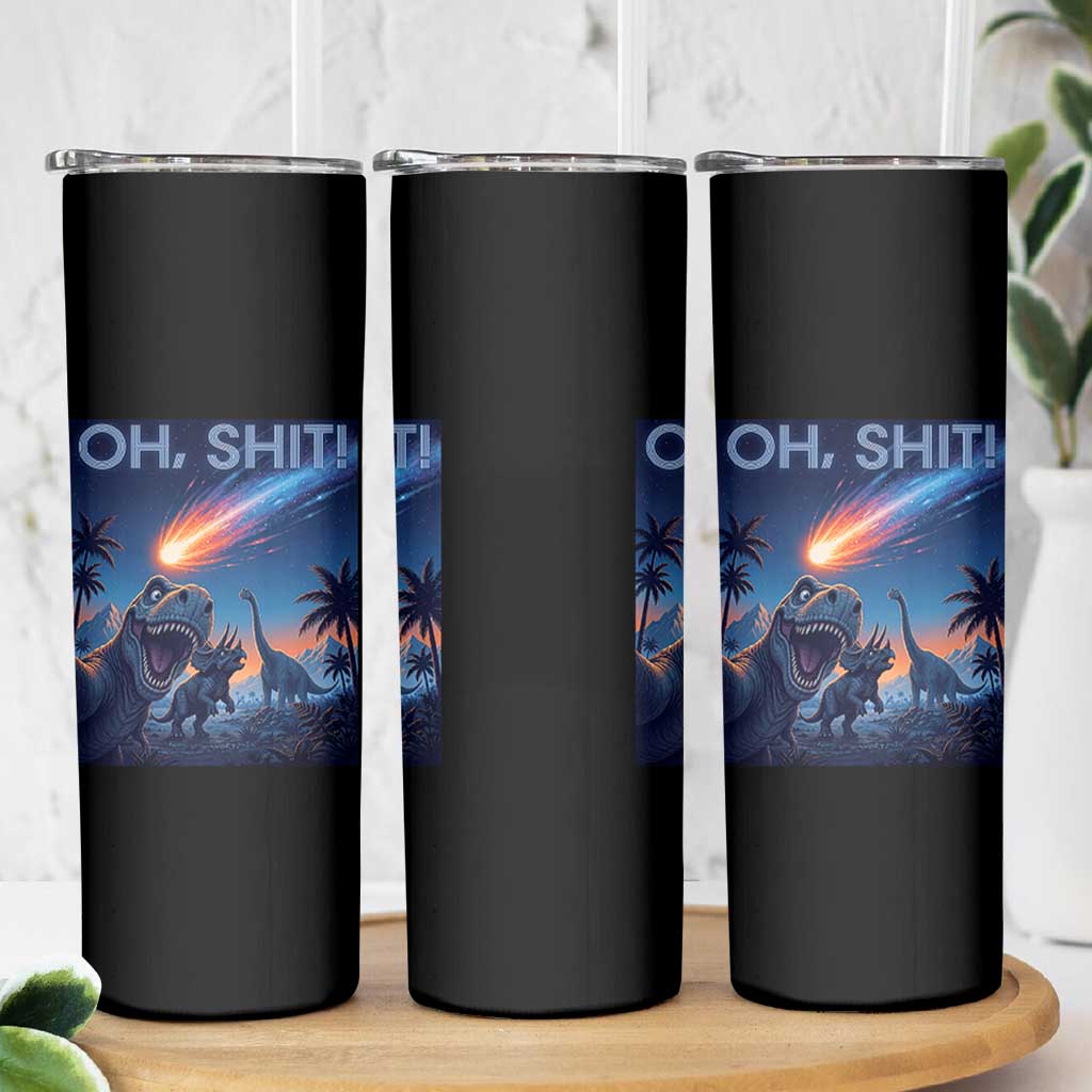 Funny Dinosaur Meteorite Skinny Tumbler Astronomy Lover Gift