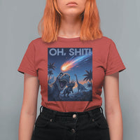 Funny Dinosaur Meteorite T Shirt For Women Astronomy Lover Gift