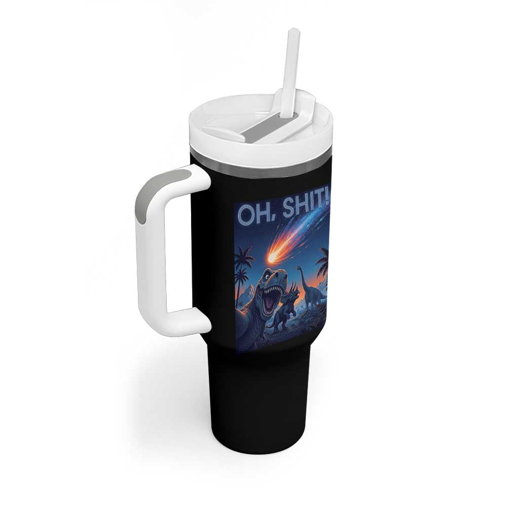 Funny Dinosaur Meteorite Tumbler With Handle Astronomy Lover Gift