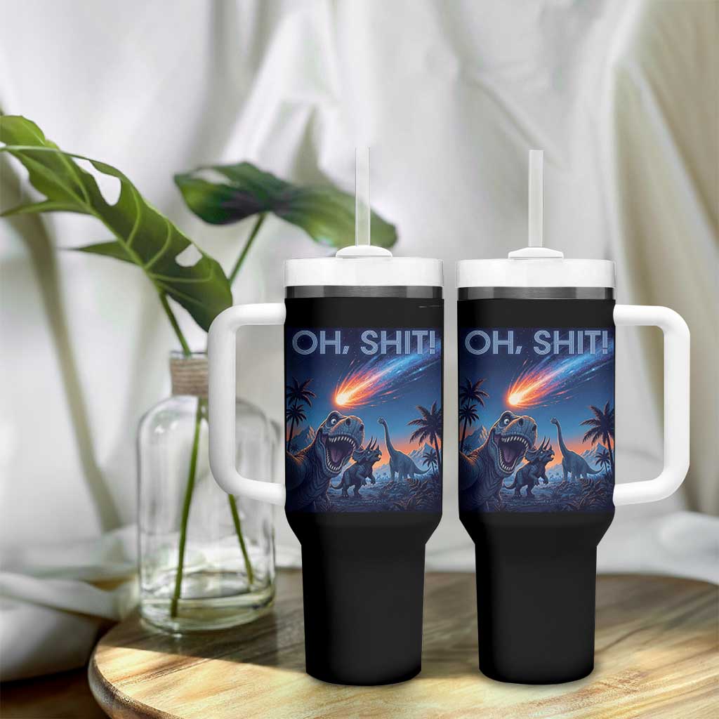 Funny Dinosaur Meteorite Tumbler With Handle Astronomy Lover Gift