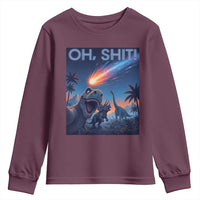 Funny Dinosaur Meteorite Youth Sweatshirt Astronomy Lover Gift