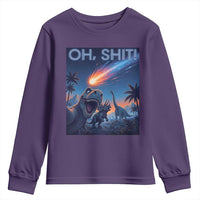 Funny Dinosaur Meteorite Youth Sweatshirt Astronomy Lover Gift