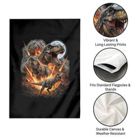 Funny Dinosaur Meteorite Strike Garden Flag Epic Paleontology Gift