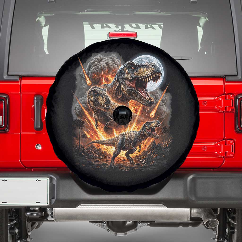 Funny Dinosaur Meteorite Strike Spare Tire Cover Epic Paleontology Gift