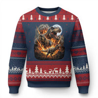 Funny Dinosaur Meteorite Strike Ugly Christmas Sweater Epic Paleontology Gift