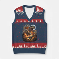 Funny Dinosaur Meteorite Strike V-Neck Knit Sweater Vest Epic Paleontology Gift