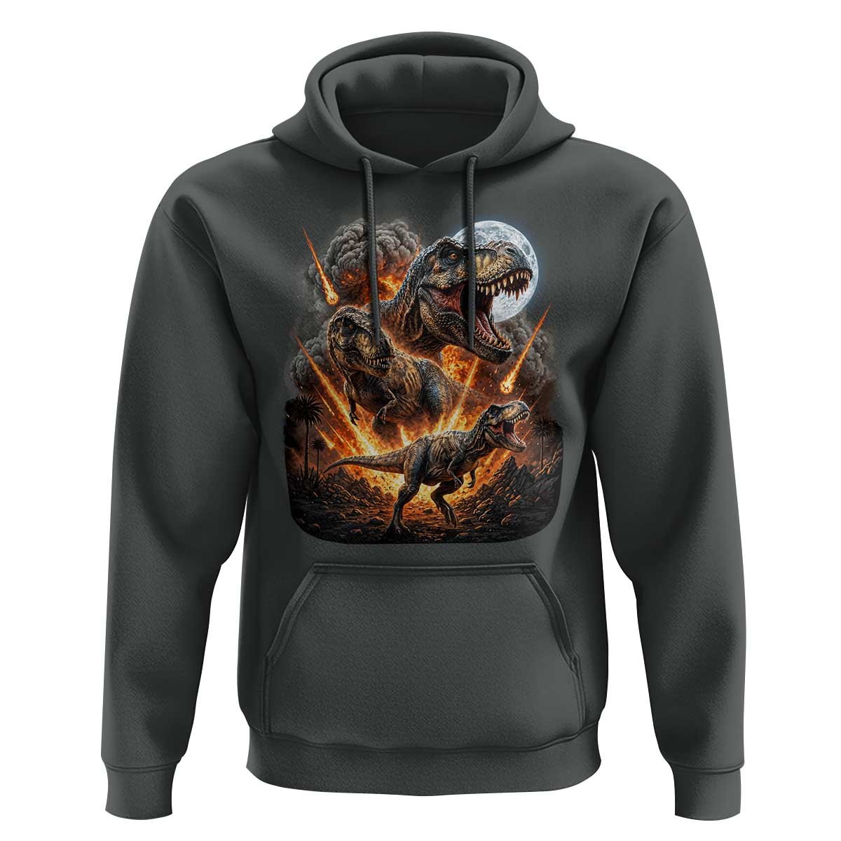 Funny Dinosaur Meteorite Strike Hoodie Epic Paleontology Gift