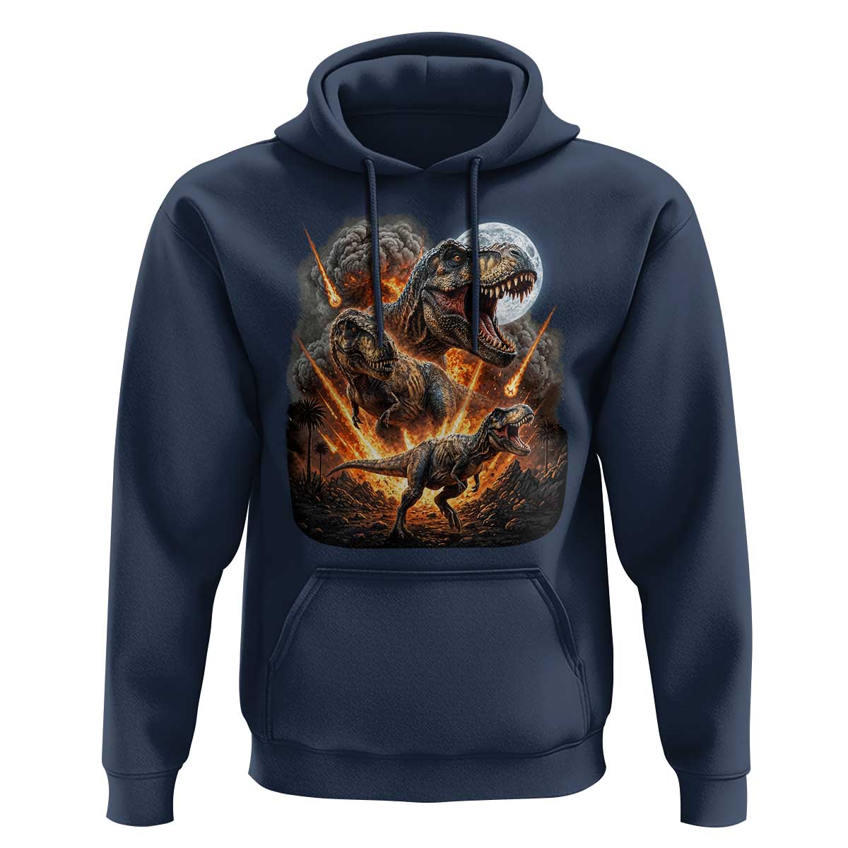 Funny Dinosaur Meteorite Strike Hoodie Epic Paleontology Gift