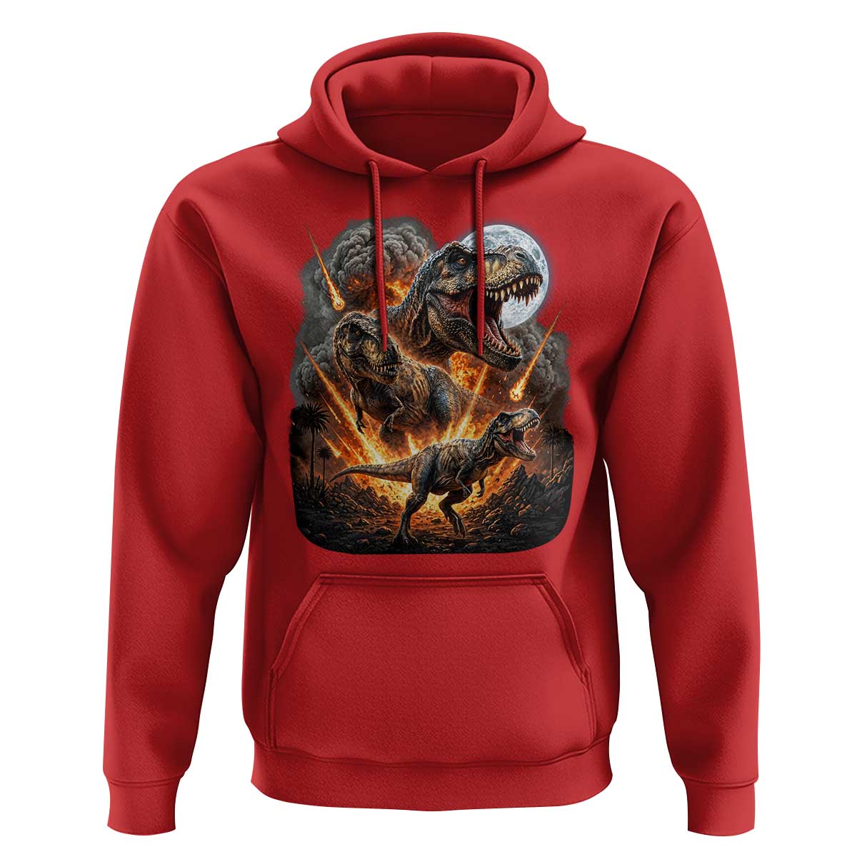 Funny Dinosaur Meteorite Strike Hoodie Epic Paleontology Gift