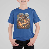Funny Dinosaur Meteorite Strike T Shirt For Kid Epic Paleontology Gift