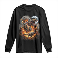 Funny Dinosaur Meteorite Strike Long Sleeve Shirt Epic Paleontology Gift