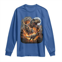 Funny Dinosaur Meteorite Strike Long Sleeve Shirt Epic Paleontology Gift