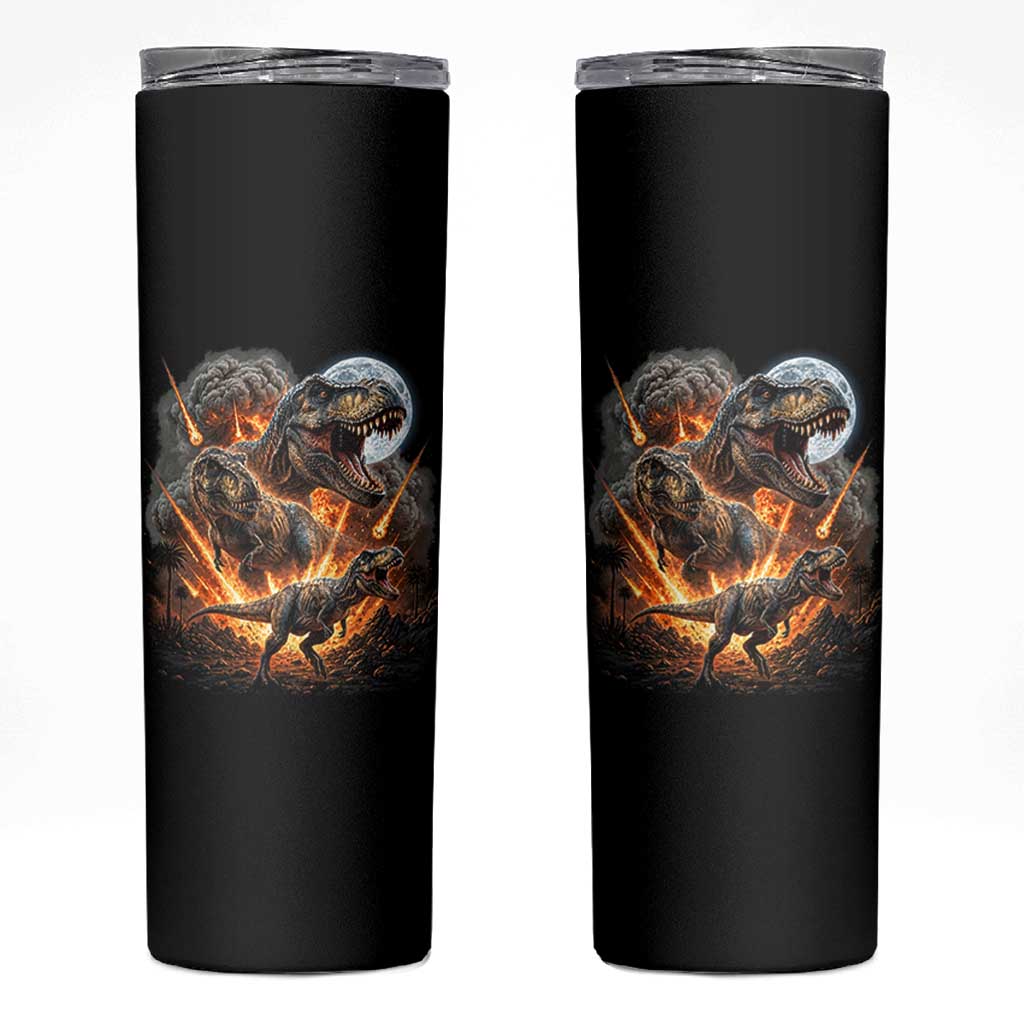Funny Dinosaur Meteorite Strike Skinny Tumbler Epic Paleontology Gift
