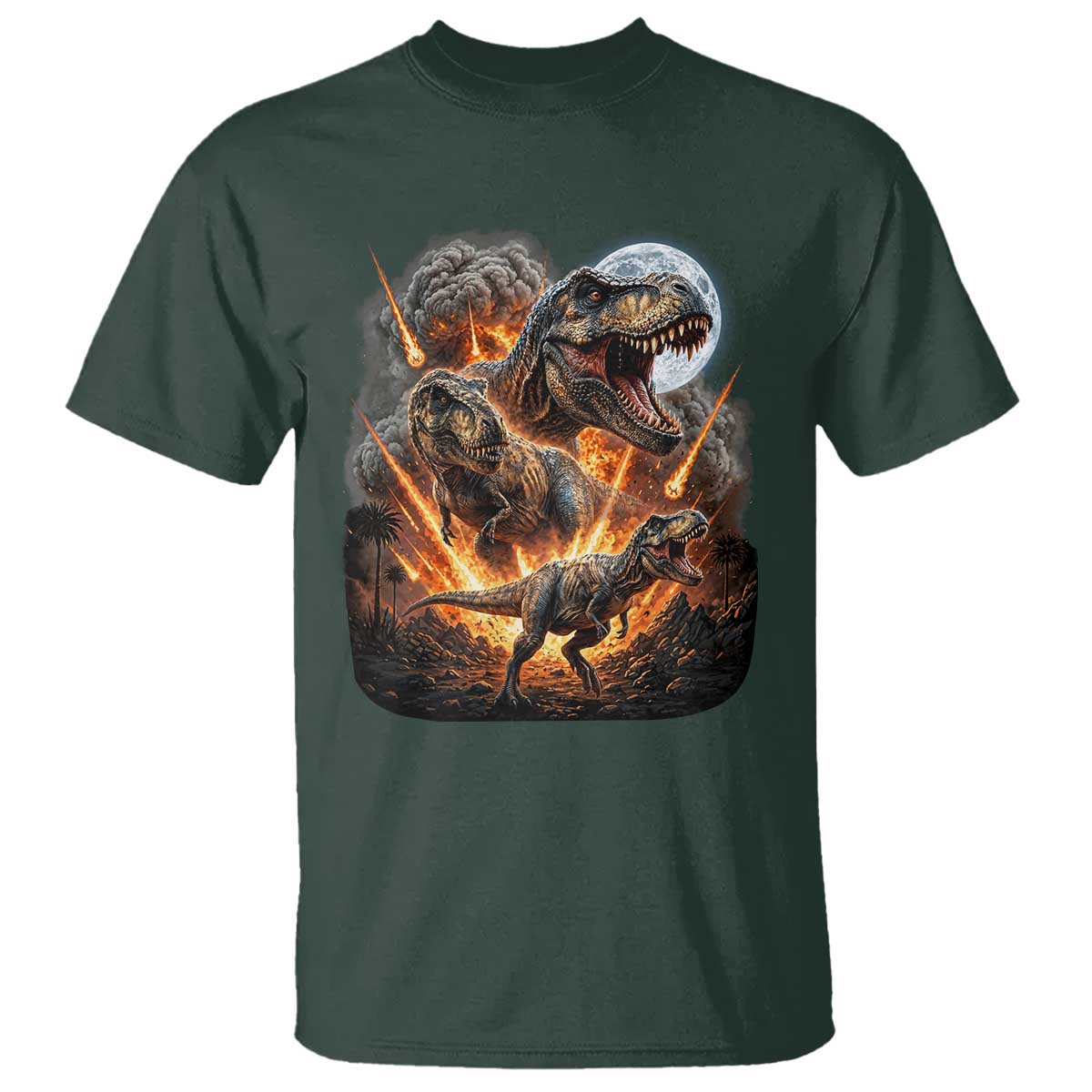 Funny Dinosaur Meteorite Strike T Shirt Epic Paleontology Gift