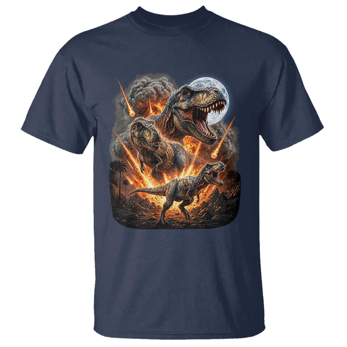 Funny Dinosaur Meteorite Strike T Shirt Epic Paleontology Gift