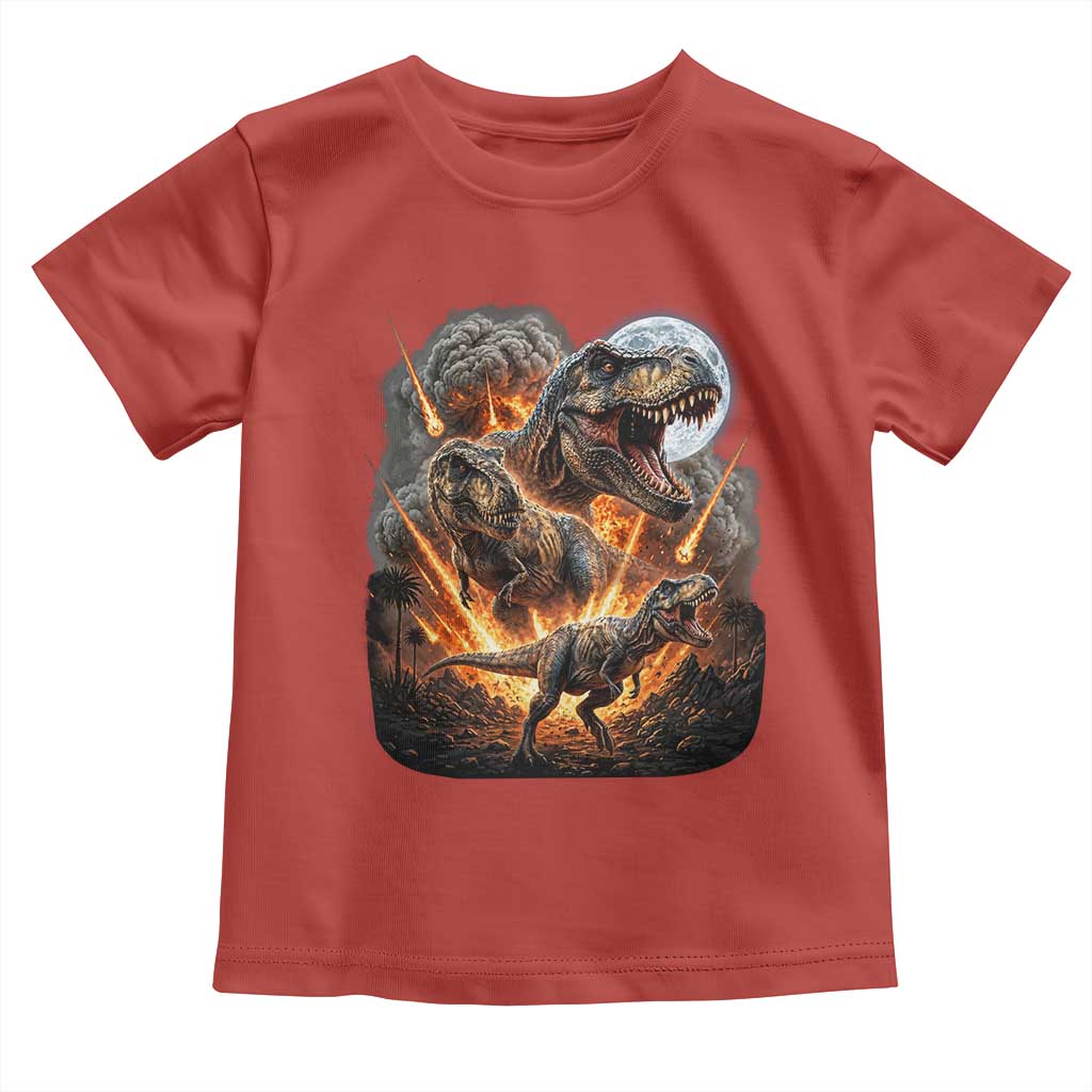Funny Dinosaur Meteorite Strike Toddler T Shirt Epic Paleontology Gift