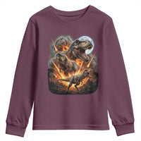 Funny Dinosaur Meteorite Strike Youth Sweatshirt Epic Paleontology Gift