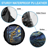 Dinosaur Starry Night Meteor Shower Spare Tire Cover Astronomy Lover Gift