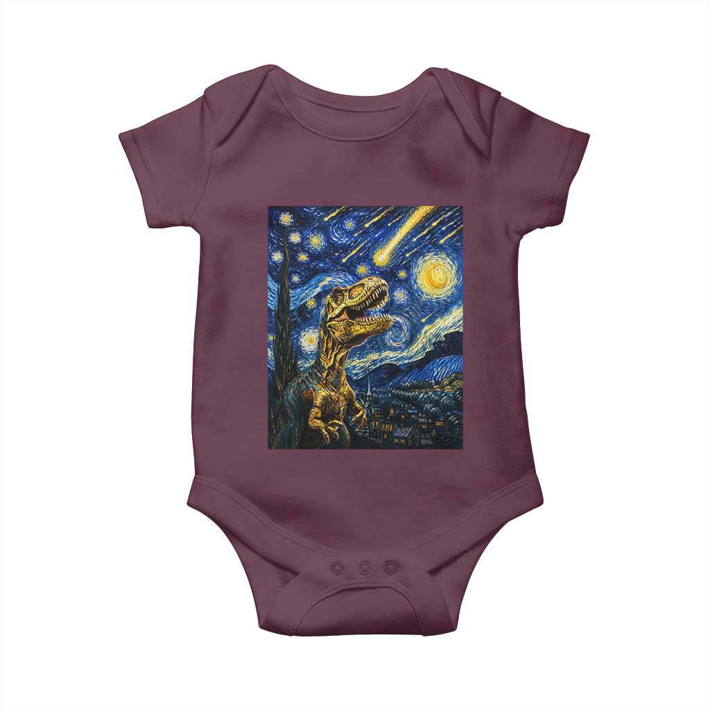 Dinosaur Starry Night Meteor Shower Baby Onesie Astronomy Lover Gift